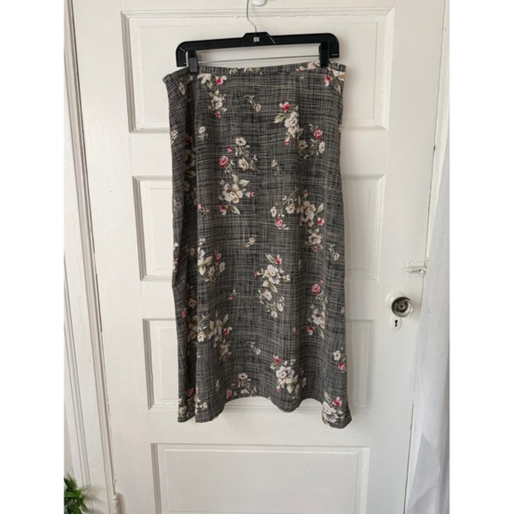Jaclyn Smith Floral A-Line Midi Skirt Vintage USA Made Feminine Cottagecore